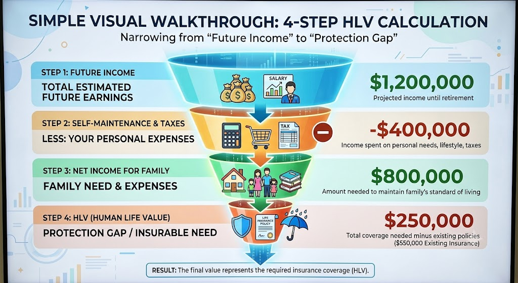 Human life value method income replacement chart