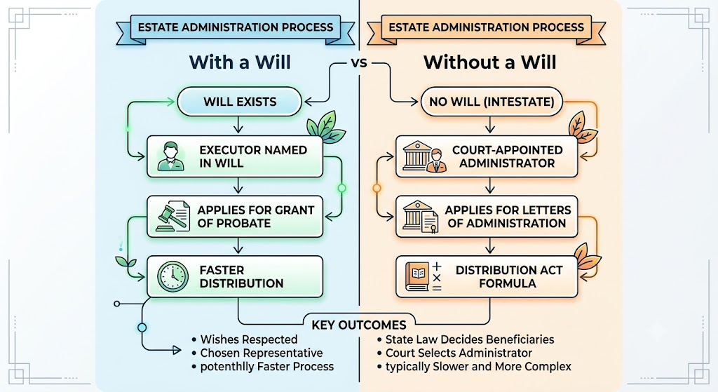 Distribution Act 1958 estate distribution without a will